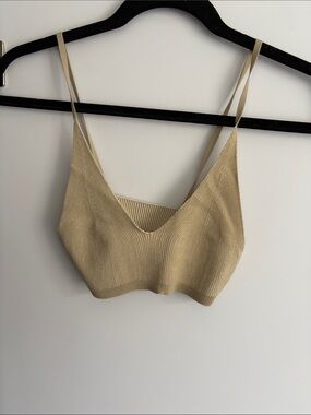 Jacquemus Beige Ribbed Knit Bralette